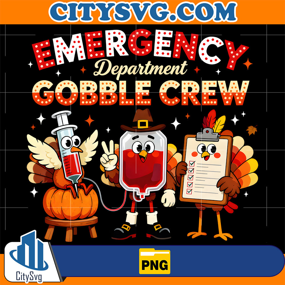 Emergency-Department-Gobble-Crew-ER-Thanksgiving-Nurse-Png