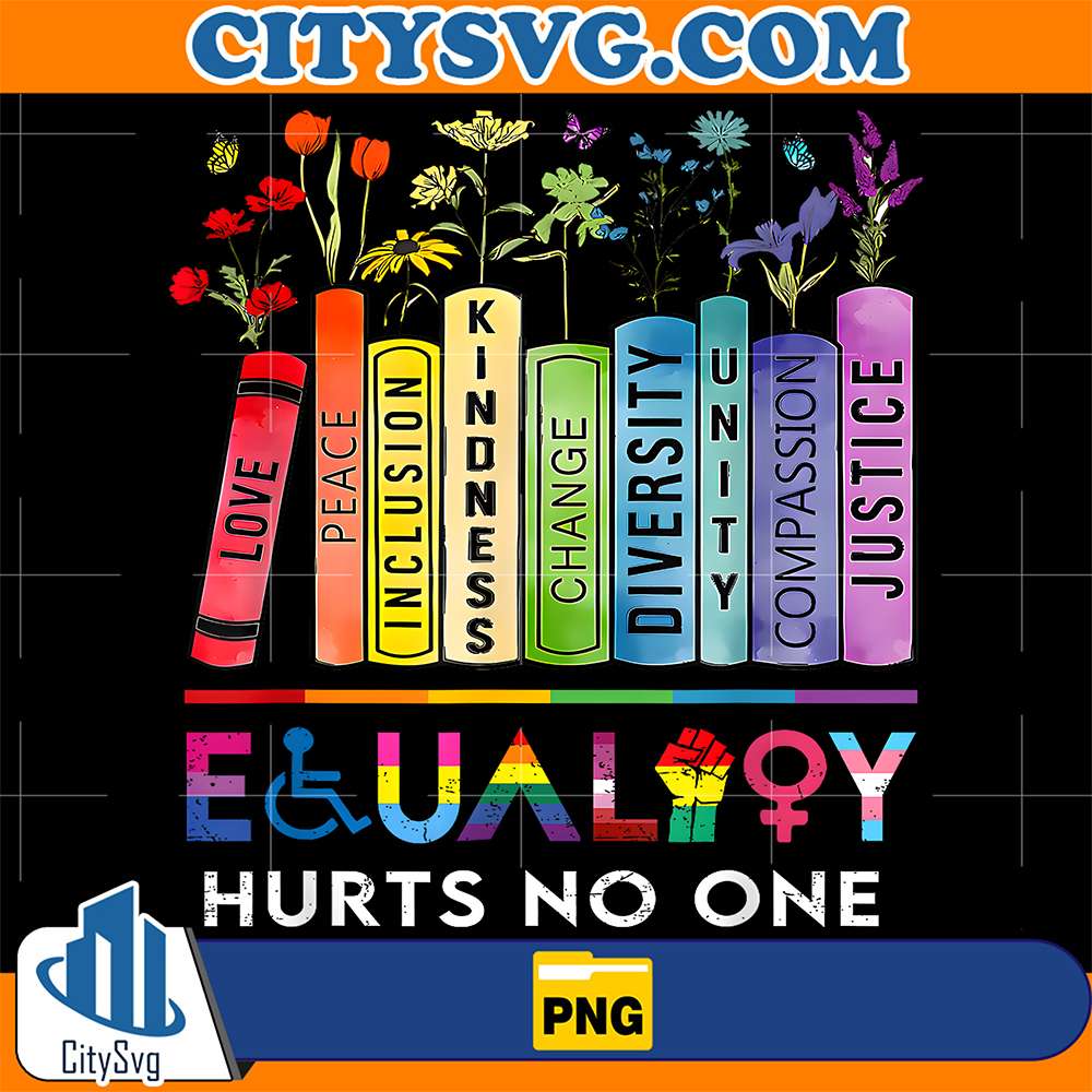 Equality-Hurts-No-One-Book-Flower-Rainbow-Pride-Month-LGBTQ-Png