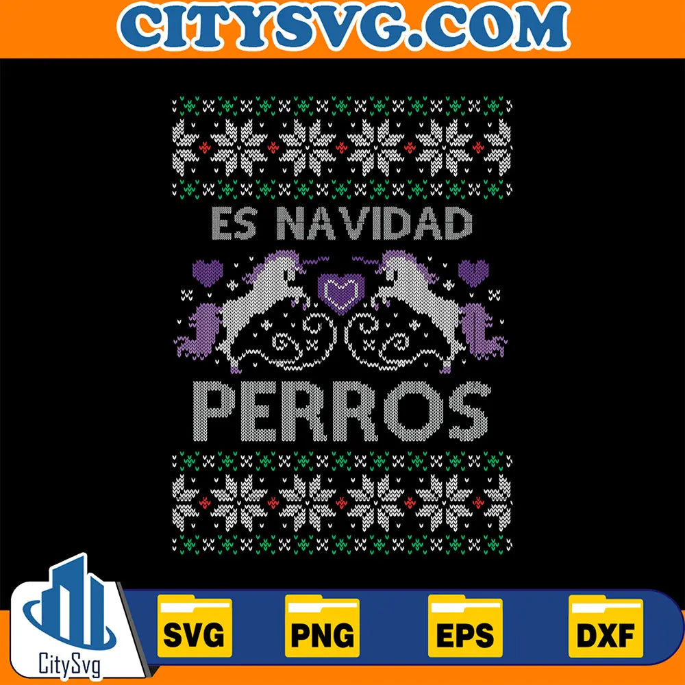 EsNavidadPerrosUglyChristmasSvg