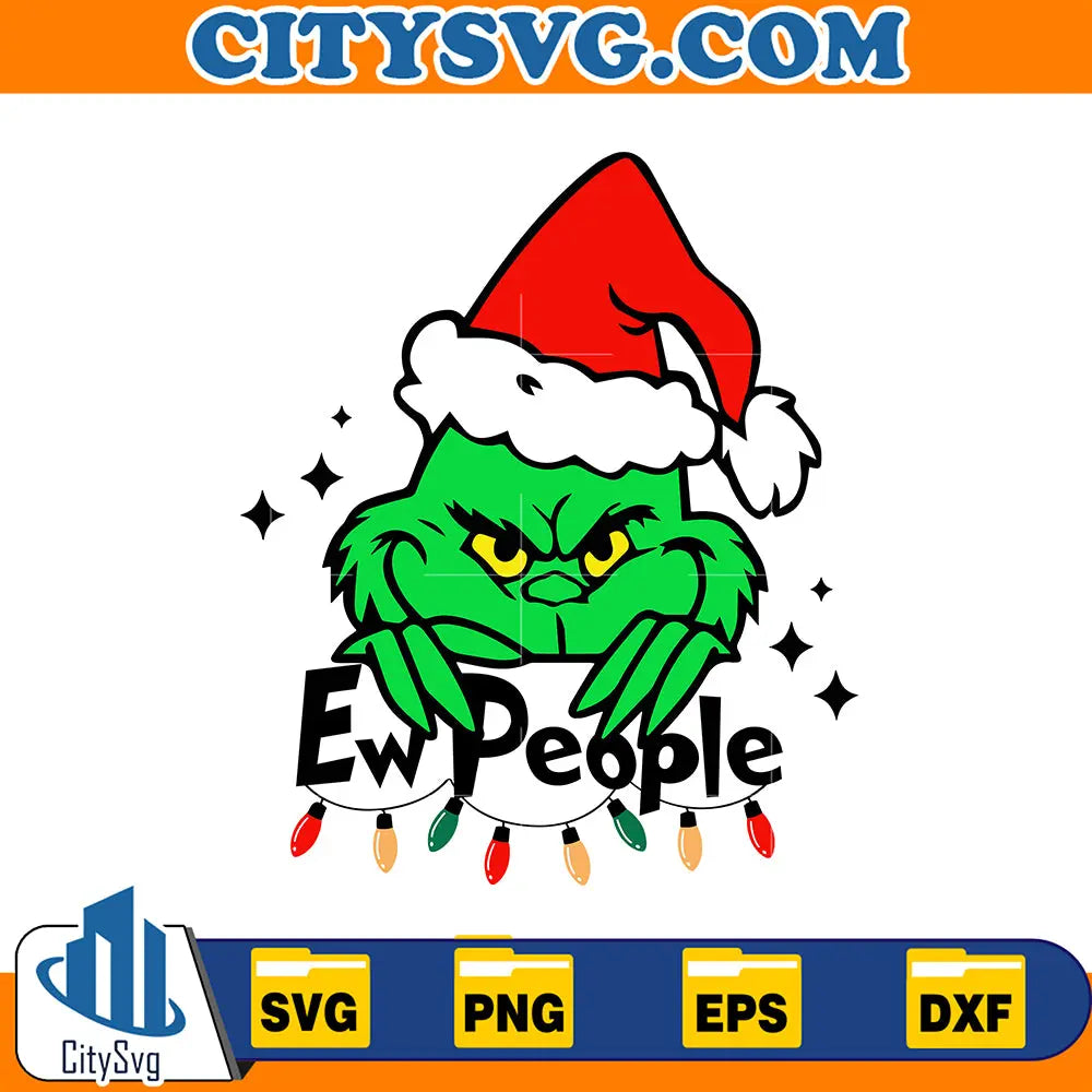 EwPeopleGrinchChristmasHatSvg