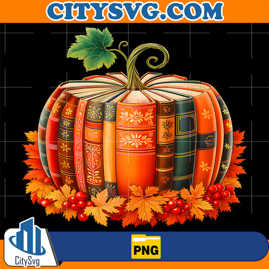 Fall-Book-Autumn-Reading-Teacher-Halloween-Pumpkin-Season-Png