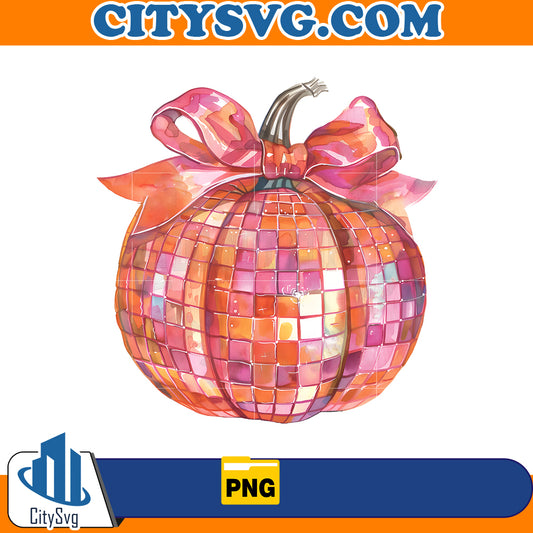 Fall Disco Ball Pumpkin Png