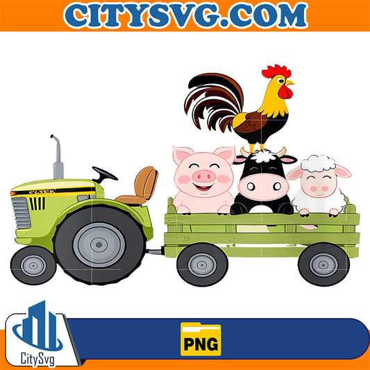 Farm-Tractor-With-Animals-Fun-Farming-Png