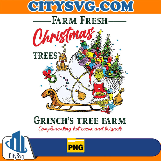 FarmFreshChristmasTreesGrinch_sTreeFarmComplimentaryHotCacoaAndBeignetsPng