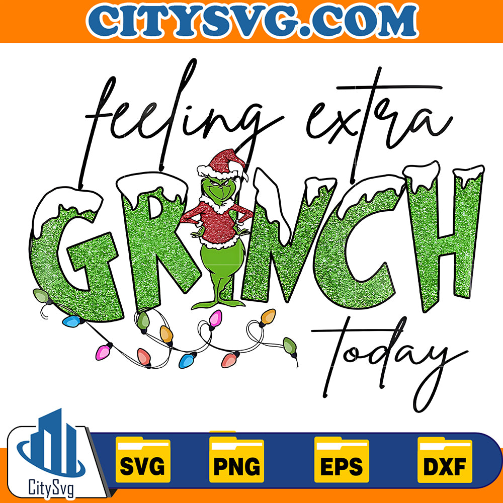 FeelingExtraGrinchTodayChristmasLightSvg