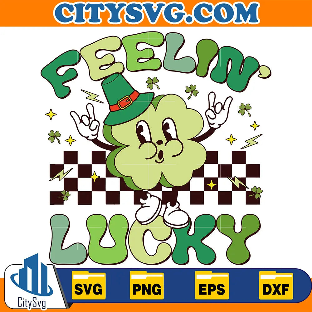 FeelingLuckyCloverDancingStPatricksDaySvg