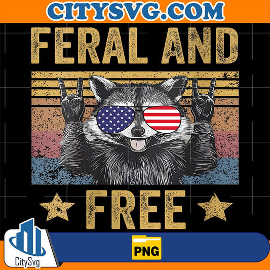 Feral-And-Free-Raccoon-4th-Of-July-Patriotic-Png