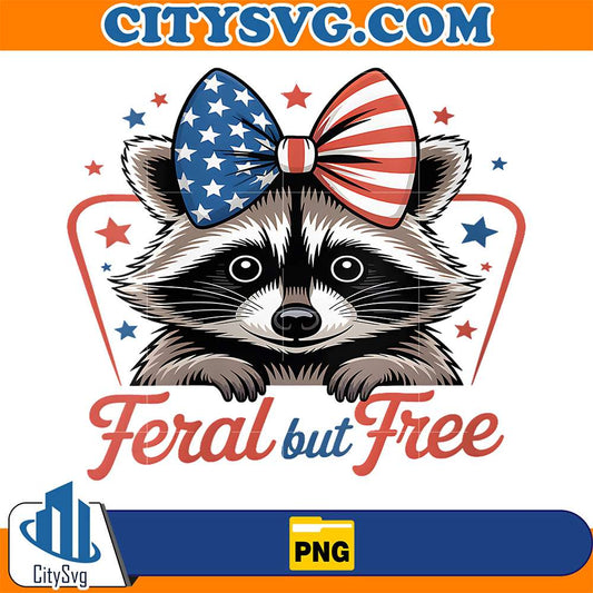 Feral-But-Free-Raccoon-4th-Of-July-Coquette-Bow-Png