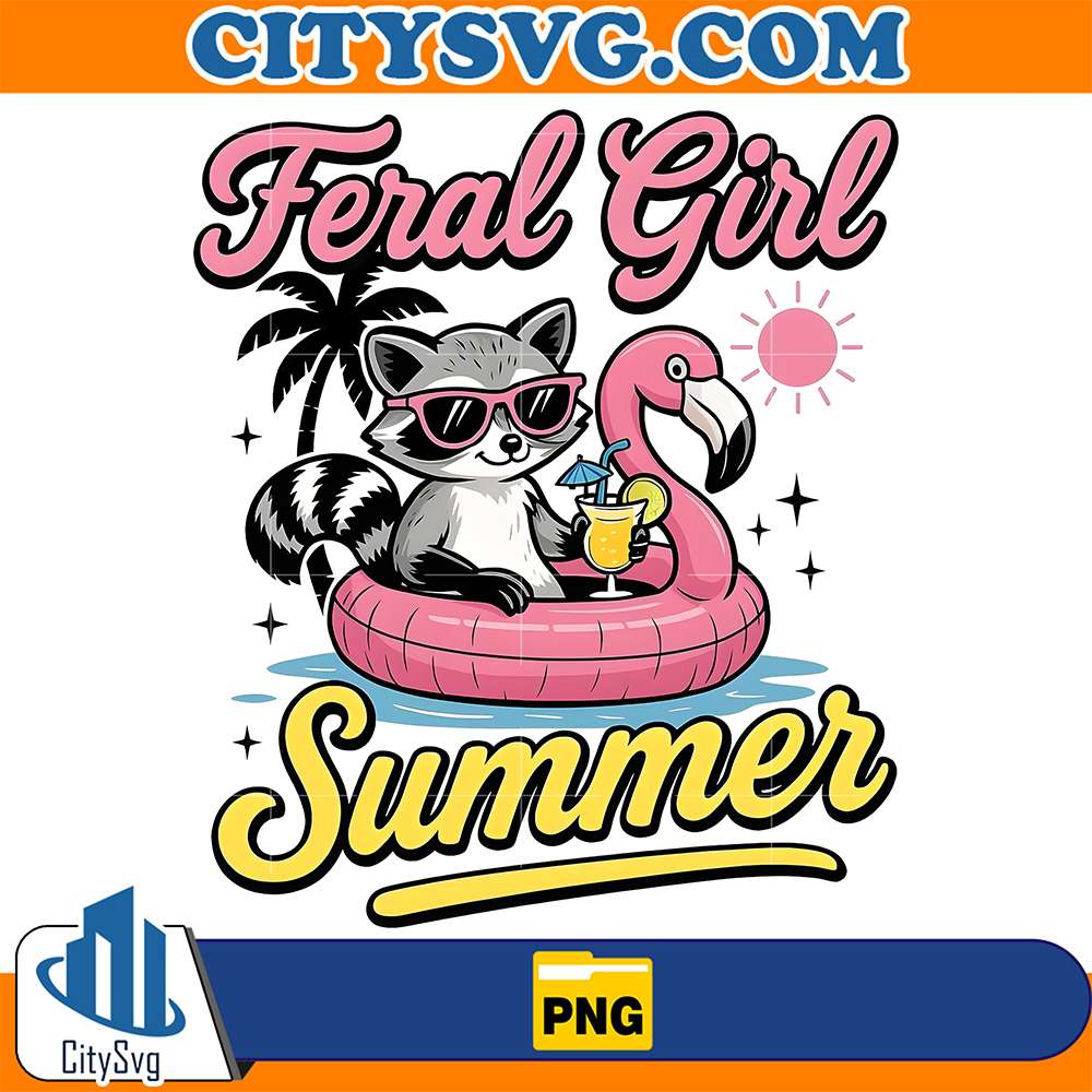 Feral-Girl-Summer-Raccoon-Png