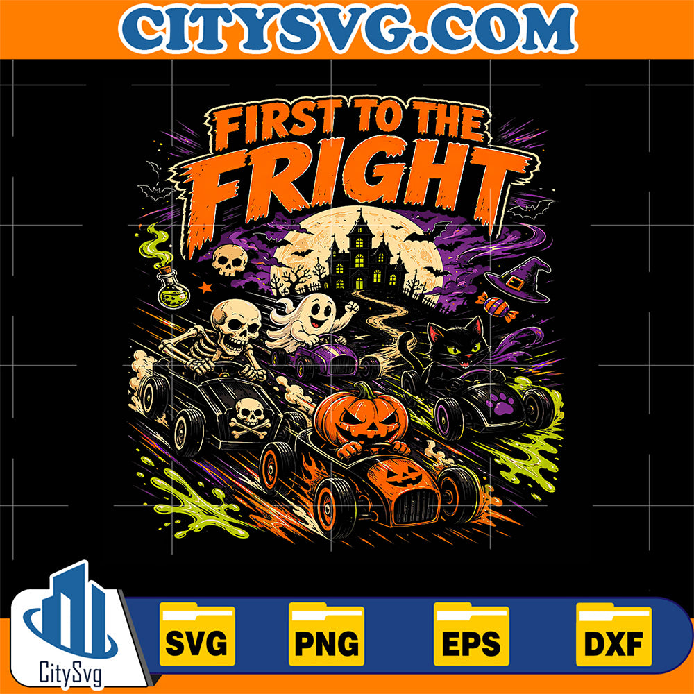 First-To-The-Fright-Halloween-Hot-Race-Skeleton-Svg