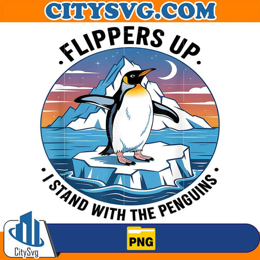 Flippers-Up-I-Stand-With-The-Penguins-Png