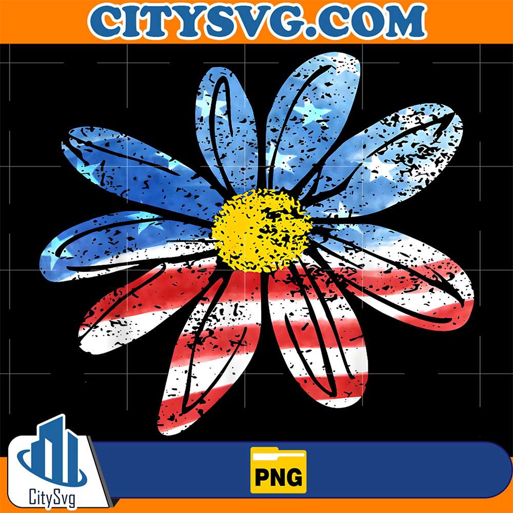 Floral-American-Flag-Daisy-4th-July-Women-Girls-Patriotic-Png