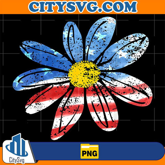 Floral-American-Flag-Daisy-4th-July-Women-Girls-Patriotic-Png