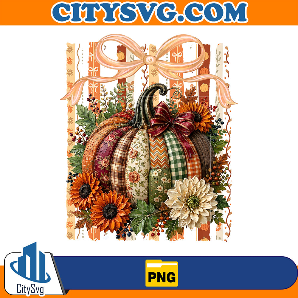 Floral-Pumpkin-Png-Fall-Sunflower-Autumn-Bow-Png
