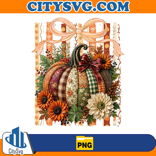Floral-Pumpkin-Png-Fall-Sunflower-Autumn-Bow-Png