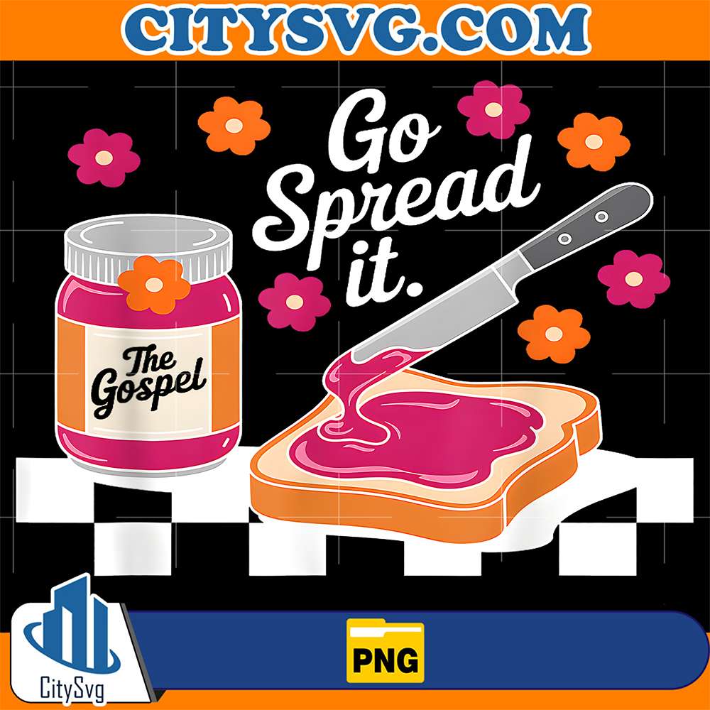 Floral Christian Funny Jar With The Gospel Go Spread It Png CitySvg