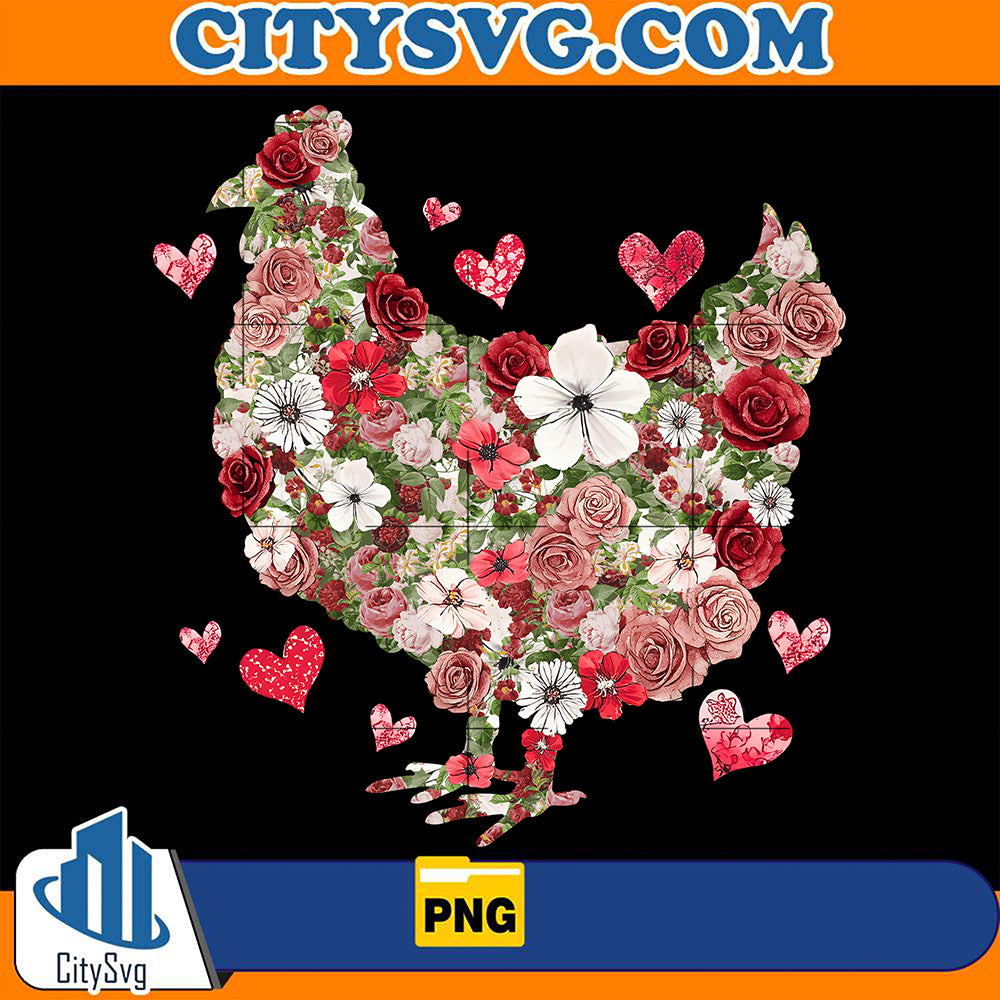 FloralchickenValentinePng