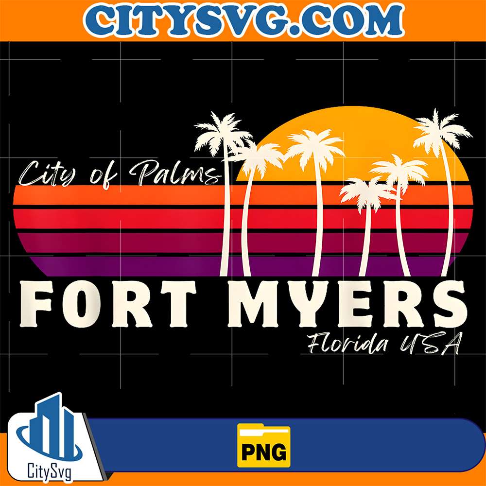 Fort-Myers-Florida-City-Of-Palms-Vacation-Travel-Souvenir-Png