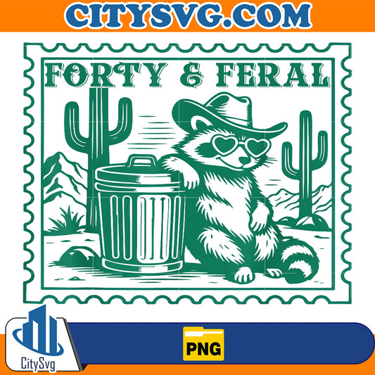 Forty-And-Feral-1986-Raccoon-40th-Birthday-Fortieth-Png