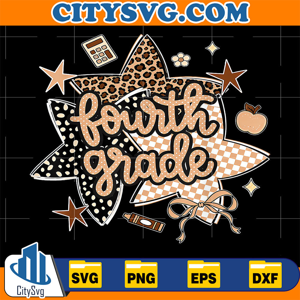 Fourth-Grade-Coquette-Leopard-Star-Back-To-School-Svg