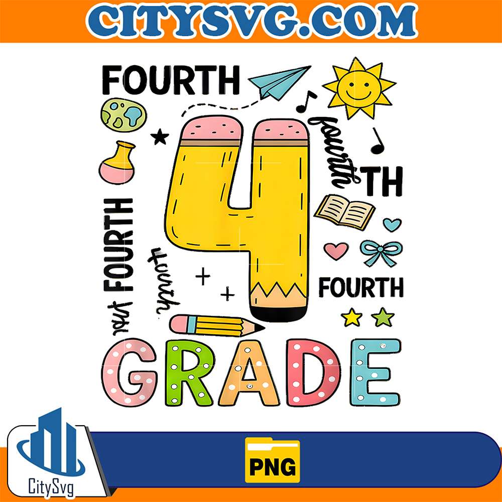 Fourth-Grade-Pencil-Back-To-School-Teacher-Png