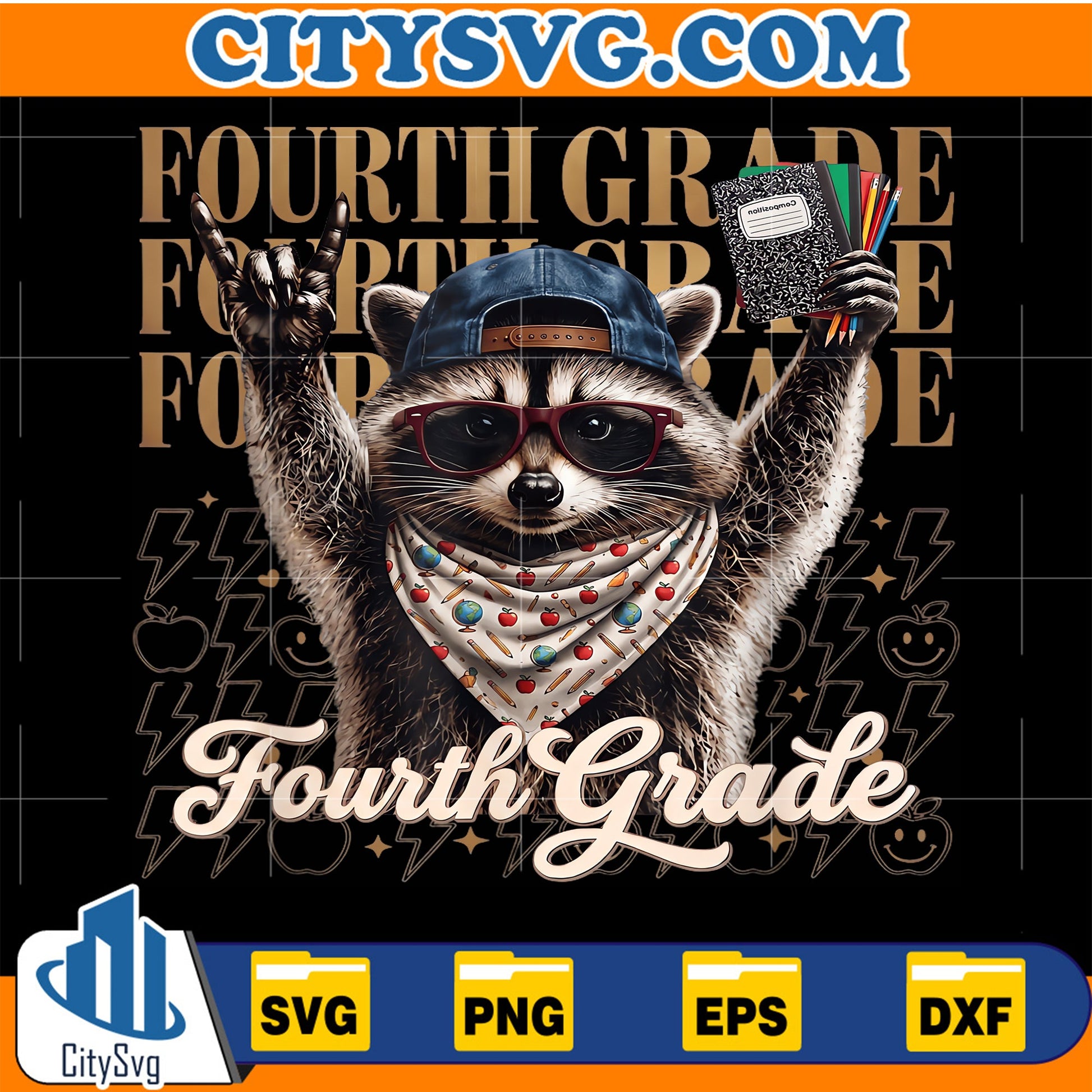 Fourth-Grade-Teacher-Feral-Raccoon-Back-To-School-Svg