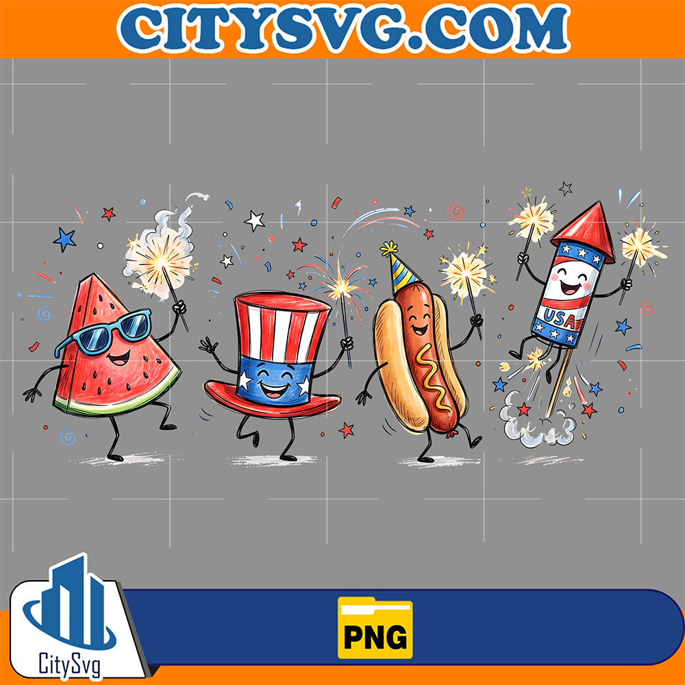 Fourth-Of-July-Png-Patriotic-Cute-Food-Fireworks-Kids-Png