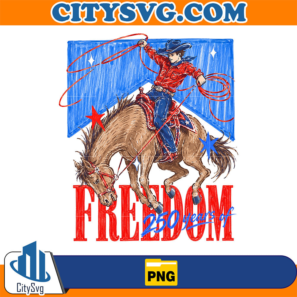 Freedom-250-Years-Png-Western-Cowgirl-Png