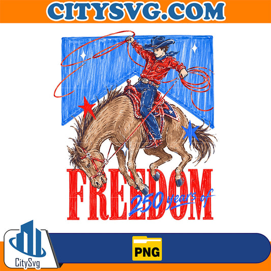 Freedom-250-Years-Png-Western-Cowgirl-Png