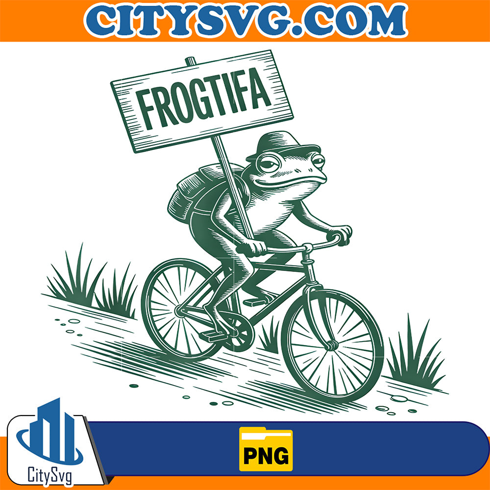 Frog-On-Bike-Resist-Portland-Vintage-Frogtifa-Protest-Png