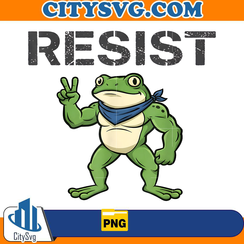 Frogs-Resist-Cartoon-Frog-Protest-Art-Funny-Portland-Png
