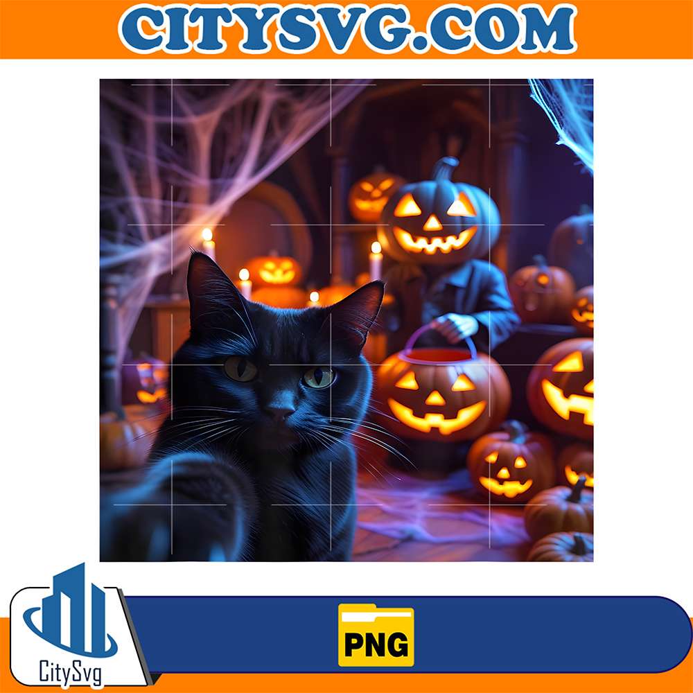 Funny-Cat-Selfie-With-Jack-O-Lantern-Halloween-Png-2