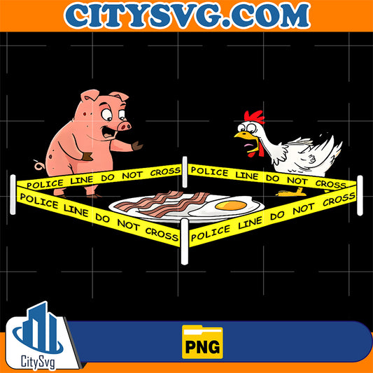 Funny-Crime-Scene-Bacon-Egg-Pig-Chicken-Food-Thanksgiving-Png