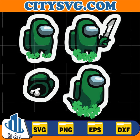 FunnyAmongUsStPatricksDaySvg
