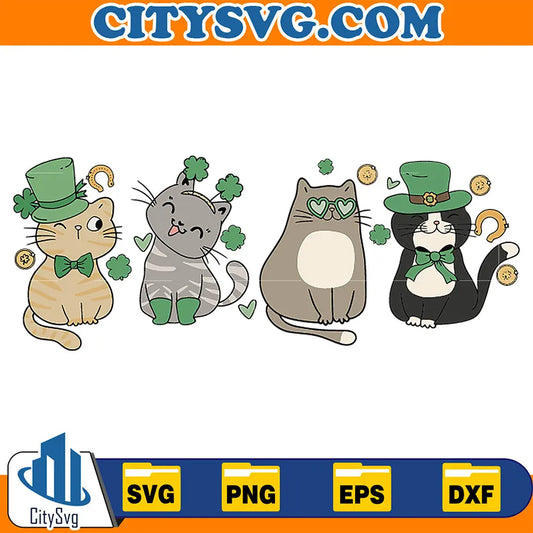 FunnyCatsStPatricksDaySvg