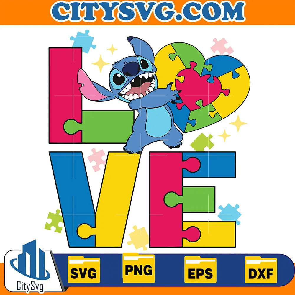FunnyLoveAutismStitchSvg
