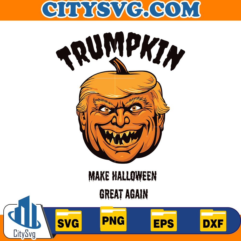 Funny trump halloween Pumpkin Svg