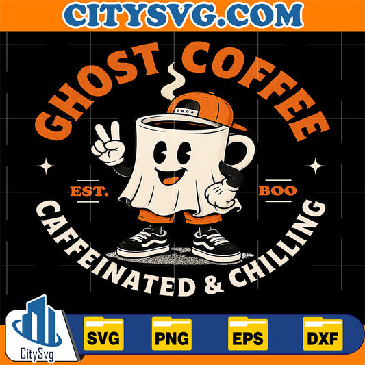 Ghost-Coffee-Caffeinated-And-Chilling-Svg
