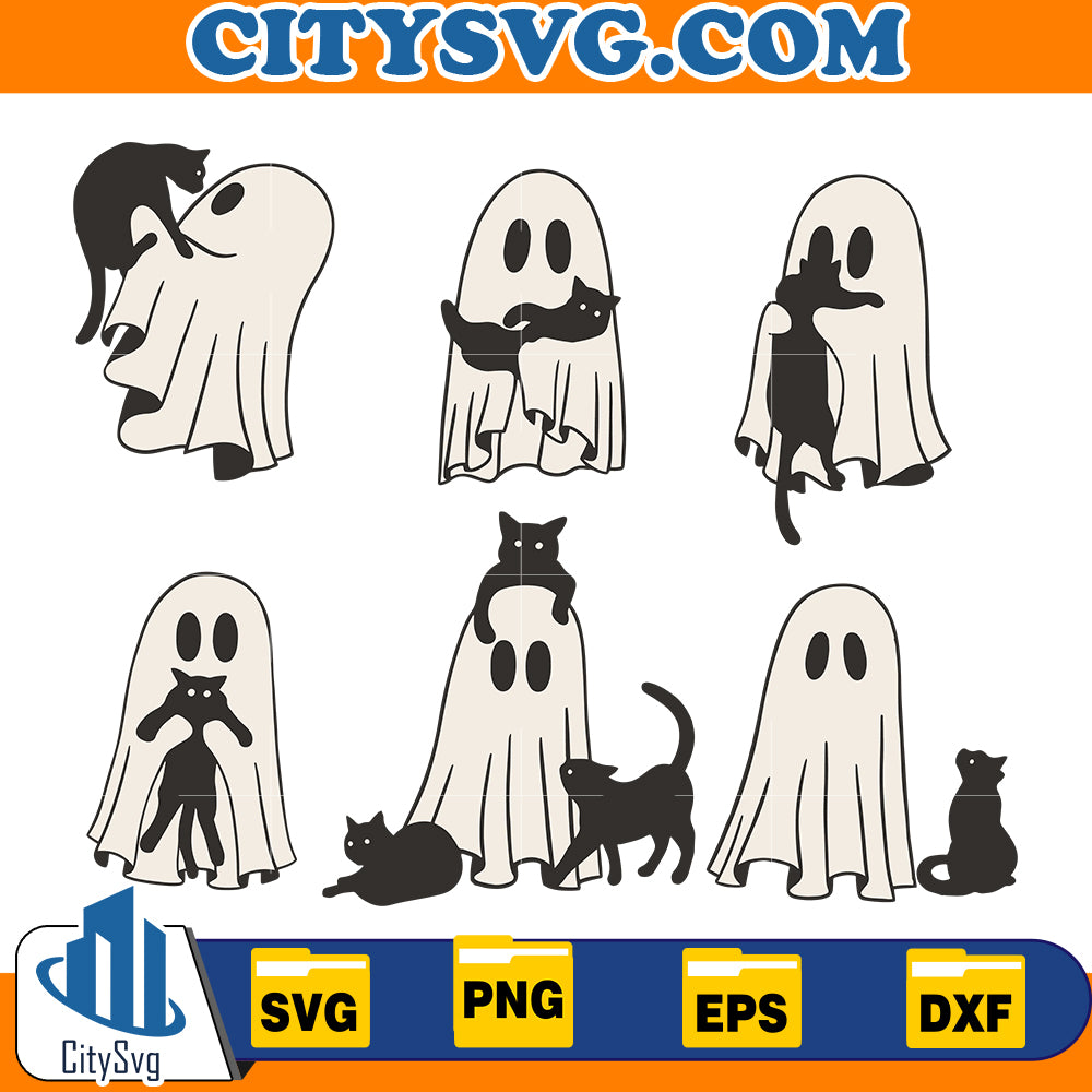 Halloween Ghost cat Svg