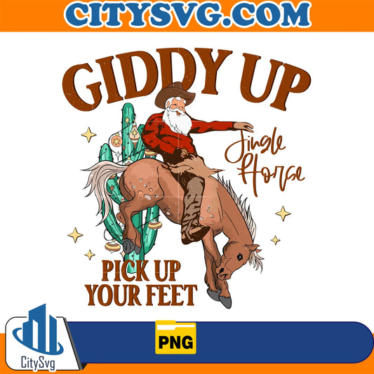 GiddyUpJingleHorsePickUpYourFeetChristmasPng