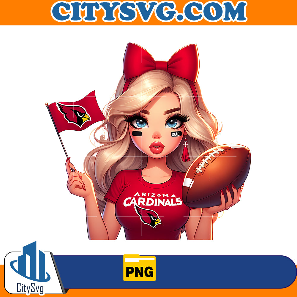 Girl hold flag Arizona Cardinals Png