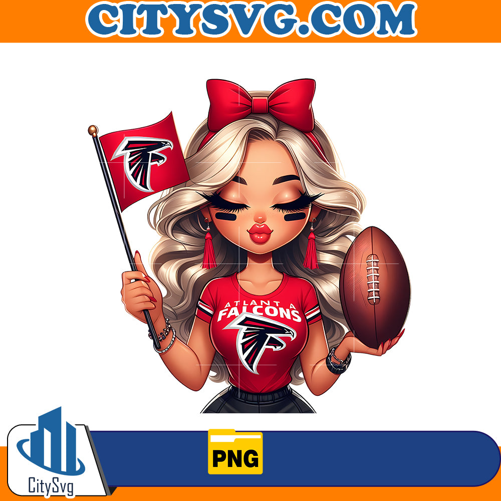 Girl hold flag Atlanta Falcons Png