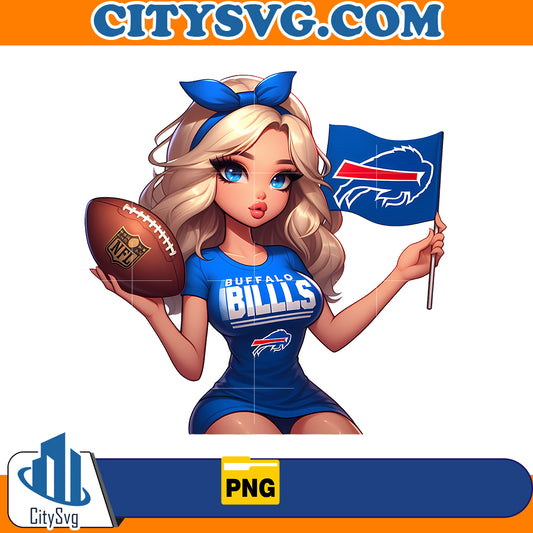 Girl hold flag Buffalo Bills Png