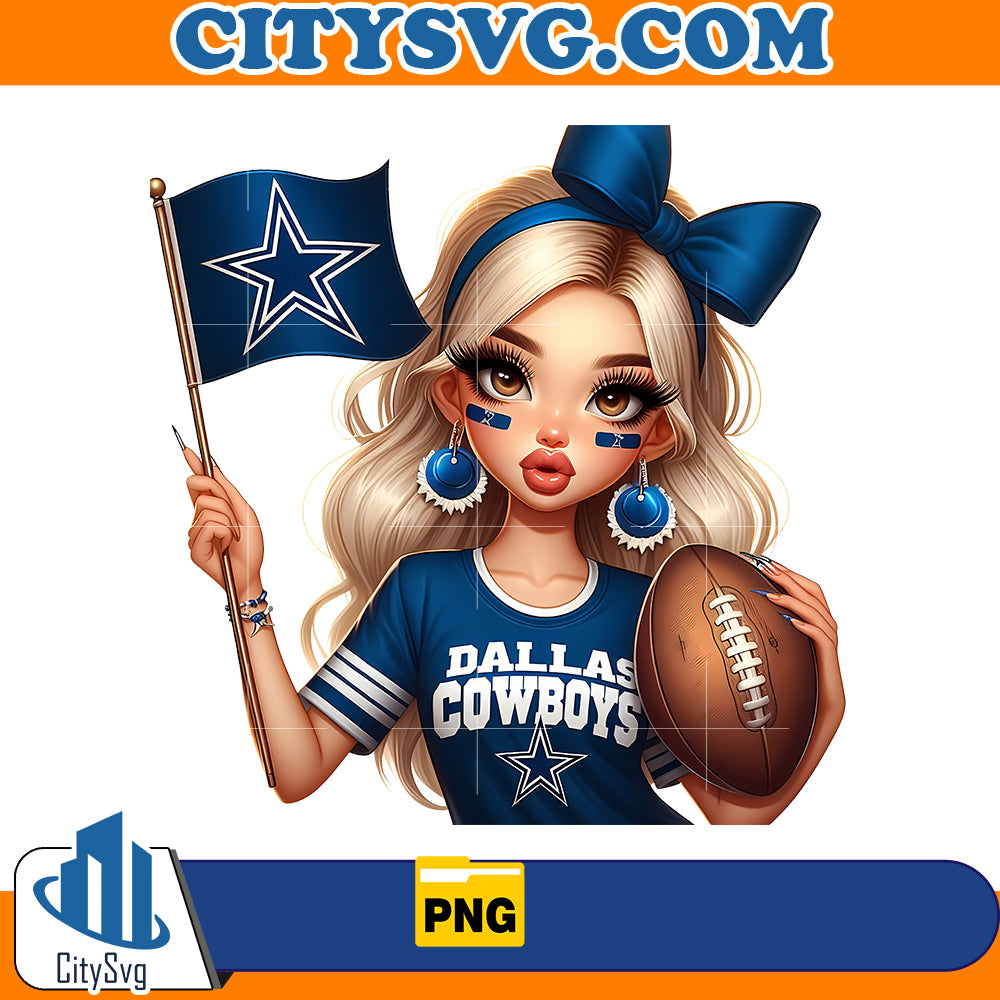 Girl hold flag Dallas Cowboys Png