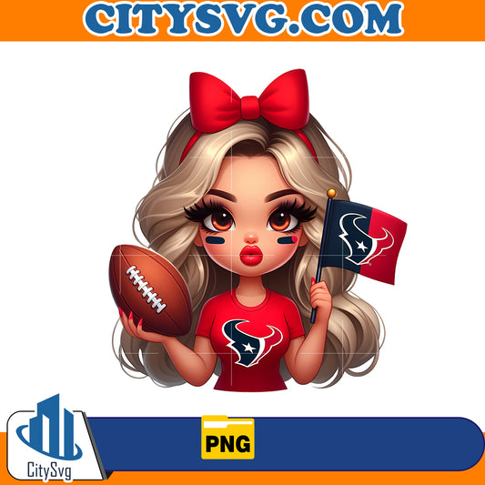 Girl hold flag Houston Texans Png