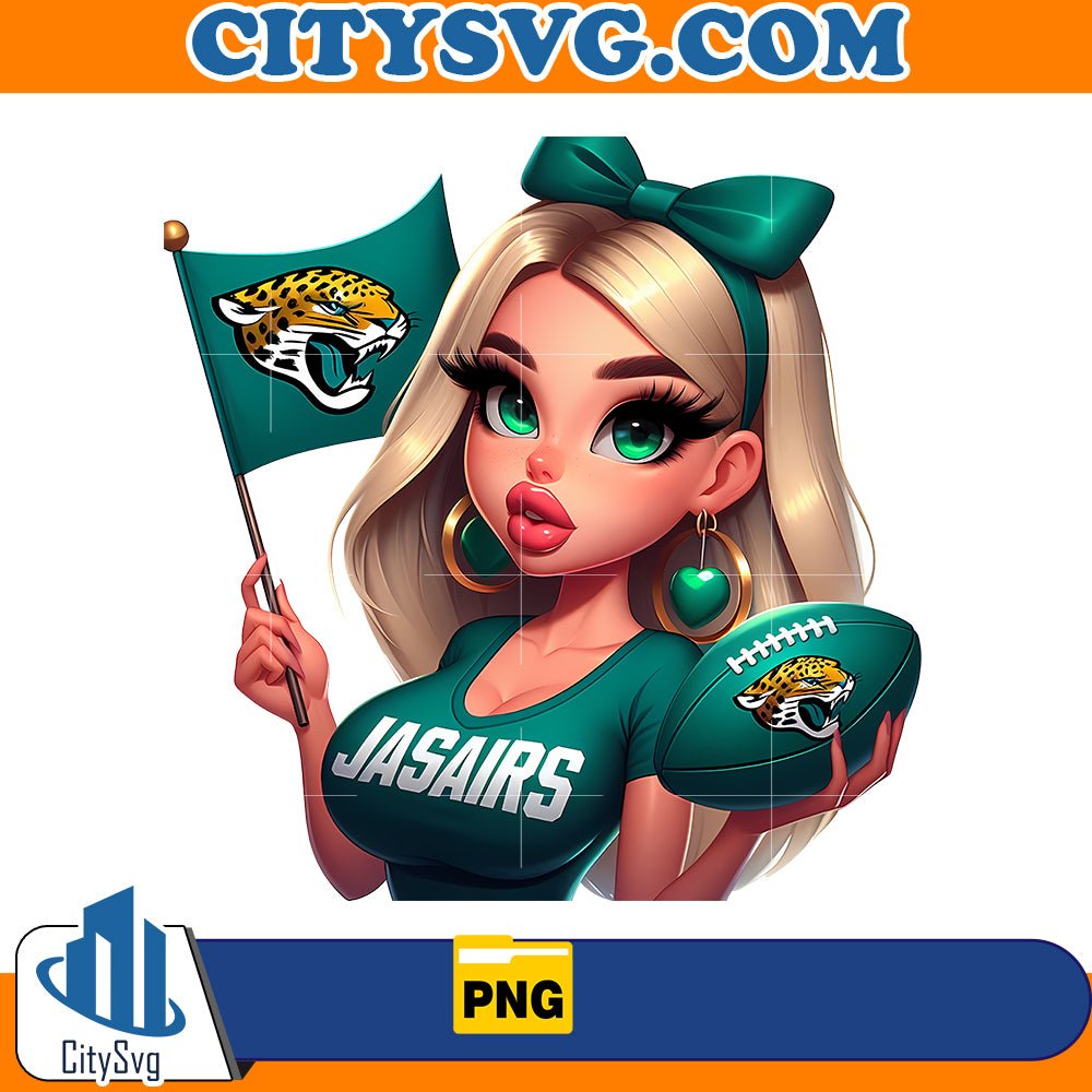 Girl hold flag Jacksonville Jaguars Png