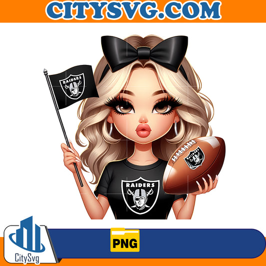 Girl hold flag Las Vegas Raiders Png