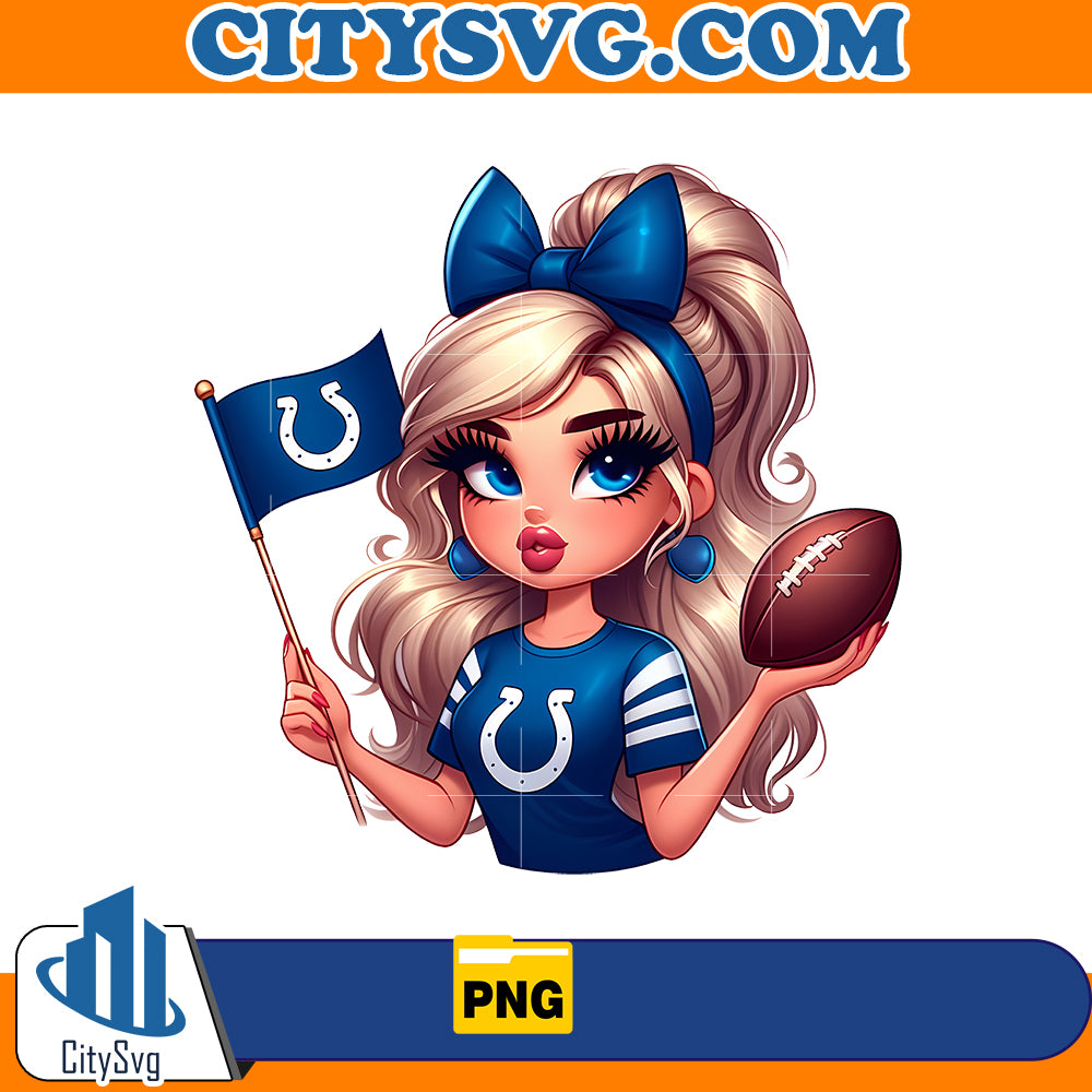 Girl hold flag Indianapolis Colts Png