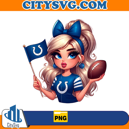 Girl hold flag Indianapolis Colts Png