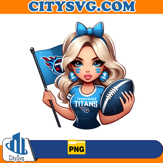 Girl hold flag Tennessee Titans Png